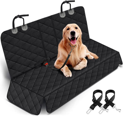 Premium Waterproof Dog Car Seat Cover - Non-Slip Back Seat Protector, Black